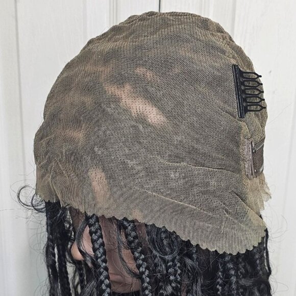 Jaliza Mila 34" Full Lace Lace Boho Braided Wig Human Hair Curls Synthetic Braid - Picture 8 of 9